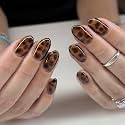 Tortoiseshell Press on Nails Short Oval Fake Nails Amber Brown False Nail