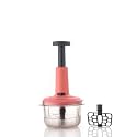 Tosaa 2 in 1 Push Chopper Vegetable and Fruit Cutter With Easy Push and Close Button - 1100 ml, Peach Color