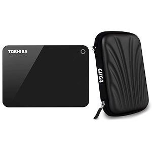 toshiba hdtc910ak3aa canvio advance 1tb usb30 external hard drive black with case
