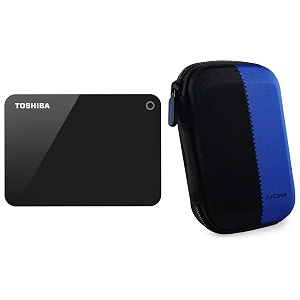 toshiba hdtc910ak3aa canvio advance 1tb usb30 external hard drive black with case