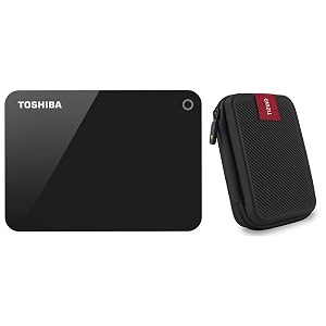 toshiba hdtc910ak3aa canvio advance 1tb usb30 external hard drive black with case