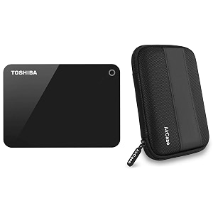 toshiba hdtc910ak3aa canvio advance 1tb usb30 external hard drive black with case