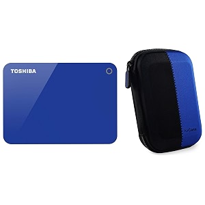 toshiba hdtc910al3aa canvio advance 1tb usb30 external hard drive blue with case
