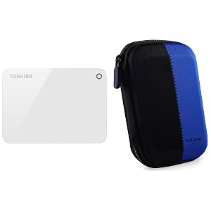 toshiba hdtc910aw3aa canvio advance 1tb usb30 external hard drive white with case