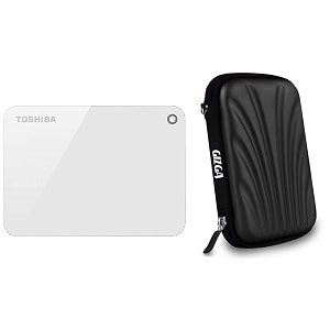 toshiba hdtc910aw3aa canvio advance 1tb usb30 external hard drive white with case