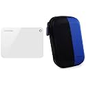 TOSHIBA HDTC910AW3AA Canvio Advance 1TB USB3.0 External Hard Drive (White) with Case