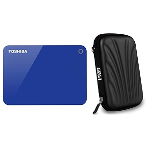 toshiba hdtc920al3aa canvio advacne 2tb usb30 external hard drive blue with case