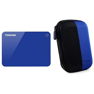 toshiba hdtc920al3aa canvio advacne 2tb usb30 external hard drive blue with case