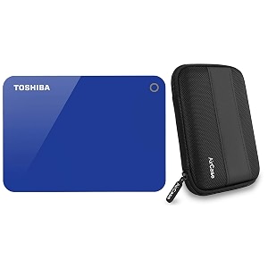 toshiba hdtc920al3aa canvio advacne 2tb usb30 external hard drive blue with case