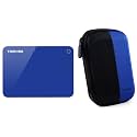 TOSHIBA HDTC920AL3AA Canvio Advacne 2TB USB3.0 External Hard Drive (Blue) with Case