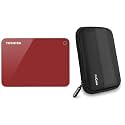 TOSHIBA HDTC920AR3AA Canvio Advacne 2TB USB3.0 External Hard Drive (Red) with Case
