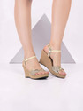 TOSHINA SHOES KING Women Heels Sandal (Beige , 6)