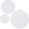 Tosnail 60 Pack Round Plastic Canvas Mesh Sheets - 3", 4.5", 5.75" Circle Plastic Mesh Mat for Embroidery, Crafting