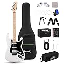 Tostar 39" HSS Electric Guitar Kit with Amp for Beginners-Sparkle White