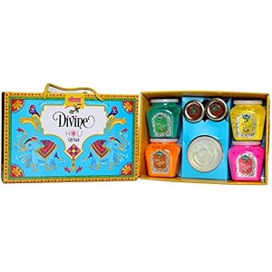 tota leafora holi colour gift pack  4 natural herbal gulal with wet wipes  gmp certified organic holi colors powder nature  holi gifts hamper in airtight ecofriendly packs