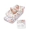 TotAha Premium Stretchy Changing Pad Covers (2-Pack) Hypoallergenic, Silky Comfort, Buttery Soft, Calming Effect, All-Season Jersey-Knit 5'' Deep Pocket(Meredith Allover Floral & Pale Pink Flowers)