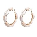 Total Fashion Latest Shell Base Metal Hoop Earring for Women &amp; Girls