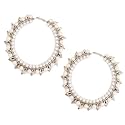 Total Fashion Latest Shell Base Metal Big Hoop Earring for Women &amp; Girls