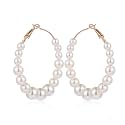 Total Fashion Hoop/loop Dangle Drop Earrings for Women &amp; Girls(Golden)