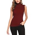 Totatuit Women Sleeveless Turtleneck Tops Sweater Vest Office Work Attire