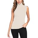 Totatuit Women Sleeveless Turtleneck Tops Sweater Vest Office Work Attire