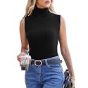 Totatuit Women Sleeveless Turtleneck Tops Sweater Vest Office Work Attire