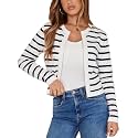 Totatuit Womens Long Sleeve Knitted Zip Up Cardigan Sweaters Cropped Jacket