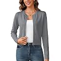 Totatuit Womens Long Sleeve Knitted Zip Up Cardigan Sweaters Cropped Jacket
