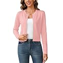 Totatuit Womens Long Sleeve Knitted Zip Up Cardigan Sweaters Cropped Jacket