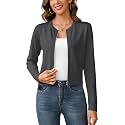 Totatuit Womens Long Sleeve Knitted Zip Up Cardigan Sweaters Cropped Jacket