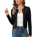 Totatuit Womens Long Sleeve Knitted Zip Up Cardigan Sweaters Cropped Jacket