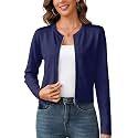 Totatuit Womens Long Sleeve Knitted Zip Up Cardigan Sweaters Cropped Jacket