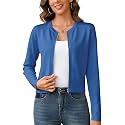 Totatuit Womens Long Sleeve Knitted Zip Up Cardigan Sweaters Cropped Jacket