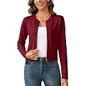 Totatuit Womens Long Sleeve Knitted Zip Up Cardigan Sweaters Cropped Jacket