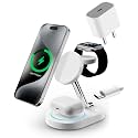 Totem Fast Charging Station For Magsafe Charger | Apple Wireless Charger For Magsafe Iphones | 3 In 1 Wireless Charger | Magnetic Charger Stand For Iphone 16/15/14/13/12 |Apple Watch & Airpods (White)