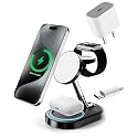 Totem Fast Charging Station For Magsafe Charger | Apple Wireless Charger For Magsafe Iphones | 3 In 1 Wireless Charger | Magnetic Charger Stand For Iphone 16/15/14/13/12 |Apple Watch &amp; Airpods (Black)