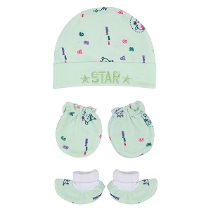 baby cap mittens booties combo set in soft cotton mittens for new born baby