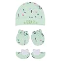 Baby Cap Mittens Booties Combo Set in Soft Cotton Mittens for New Born Baby