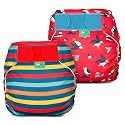 TotsBots Reusable Swim Diapers - Baby & Toddler Swimming Diapers, Adjustable Water-Friendly Swim Diaper - 2 Pack Bundle - (Size 2)
