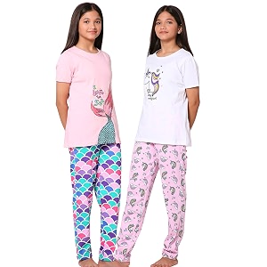 totztouch baby  kid girls night wear t shirt  pajama pant set of 3