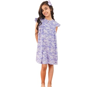 totztouch premium girls night dress  night wear  sleepwear frock cotton age baby girl 1 year to teen girls 15 years pack of 1 and 3 non irritating patch embroidery pink yellow purple