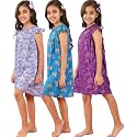 TotzTouch Premium Girls Night Dress | Night wear | Sleepwear Frock Cotton Age Baby Girl 1 Year to Teen Girls 15 Years (Pack of 1 and 3) Non irritating Patch Embroidery Pink, Yellow, Purple
