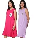 TotzTouch Premium Girls Night Dress | Night wear | Sleepwear Frock Cotton Age Baby Girl 1 Year to Teen Girls 15 Years (Pack of 1 and 3) Non irritating Patch Embroidery Pink, Yellow, Purple