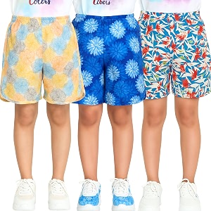 totztouch shorts for kids girls pack of 3  summer cotton shorts kids casual cycling shorts