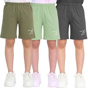 totztouch shorts for kids girls pack of 3  summer cotton shorts kids casual cycling shorts