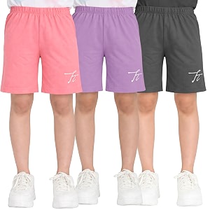 totztouch shorts for kids girls pack of 3  summer cotton shorts kids casual cycling shorts