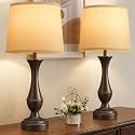Touch Lamps for Nightstand, 3 Way Dimmable Lamps for Bedroom with USB C+A
