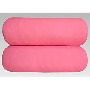 hotel quality polyester fibre round hard bolsters for sofa bed and living room big 0934x2434 pink - set of 2 pcs