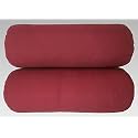 Hotel Quality Polyester Fibre Round Hard Bolsters for Sofa, Bed and Living Room (Big, 09"x24", Maroon) - Set of 4 Pcs
