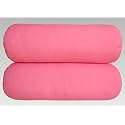 Hotel Quality Polyester Fibre Round Hard Bolsters for Sofa, Bed and Living Room (Big, 09"x24", Pink) - Set of 2 Pcs